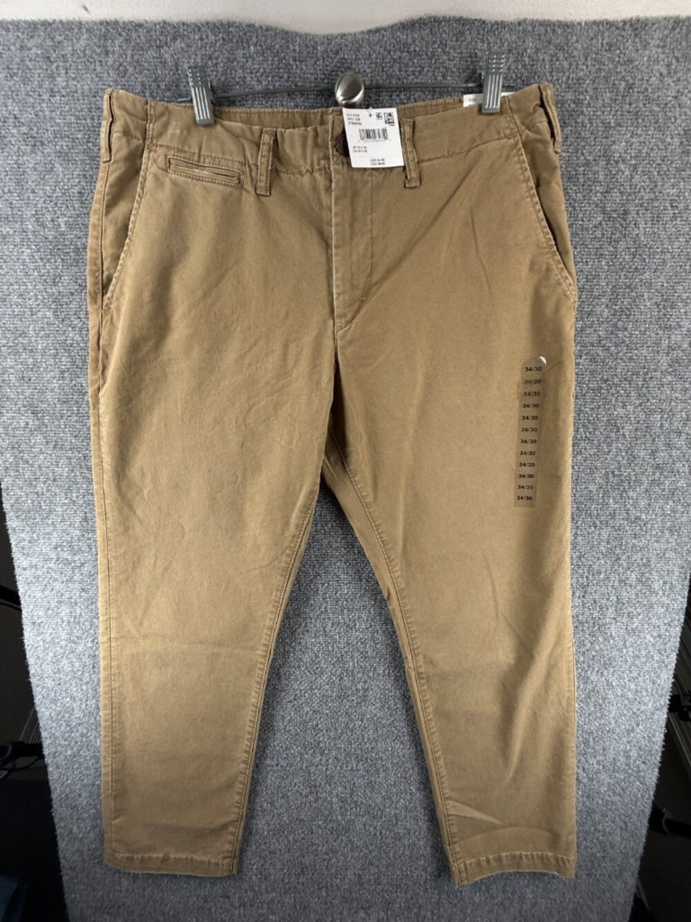 NWT American Eagle Khaki Pants Beige Size 34/30 Flex Lived In Adult Men Pockets